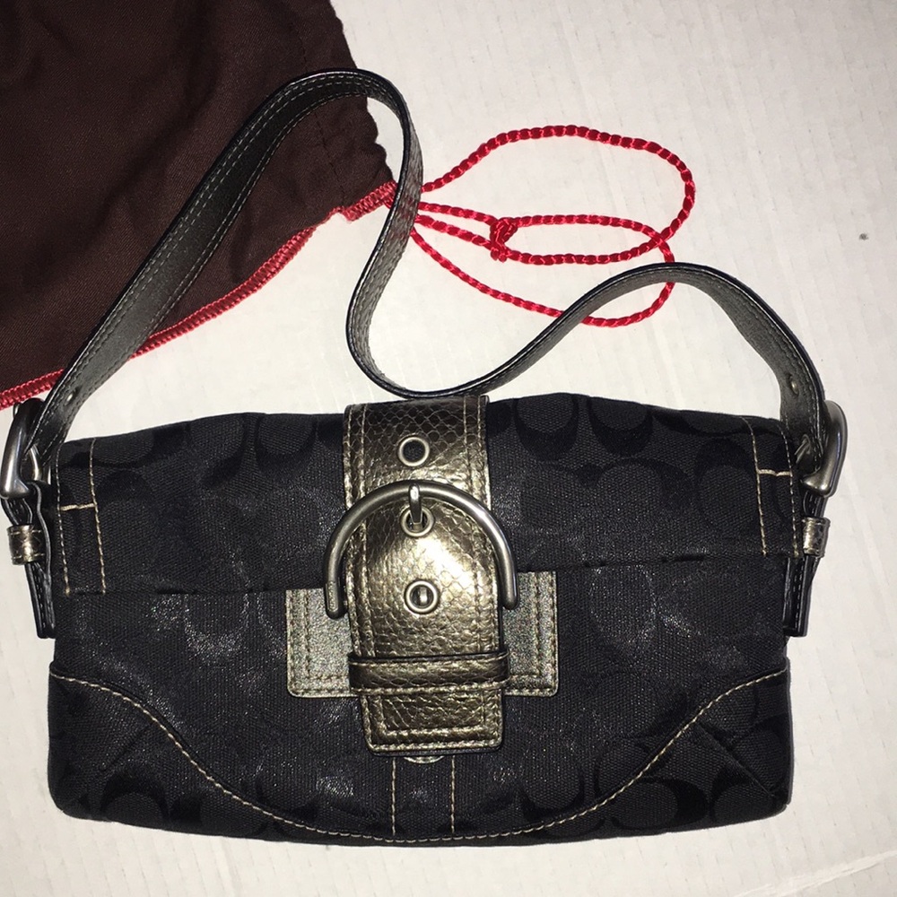Coach purse small shoulder bag with dust bag black